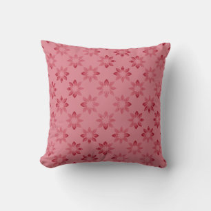 Red Pink Floral Pattern Cushion