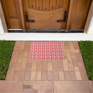 Red Pink Floral Seamless Pattern Dark Aesthetic Doormat