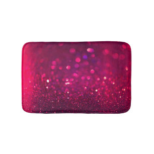 Red Pink Glitter: Abstract Bokeh Bath Mat