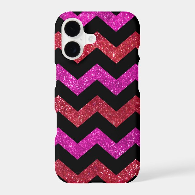 Red Pink Glitter Zigzag Pattern (Back)