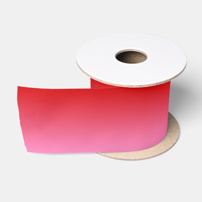 Red Pink Gradient Ombré #1 wide Satin Ribbon (Spool)