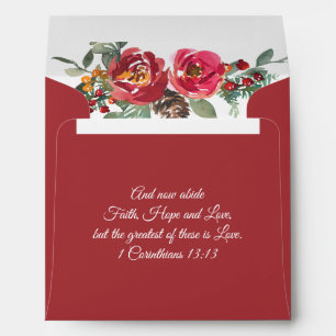 Red Pink Green Christmas Inspirational Wedding Envelope
