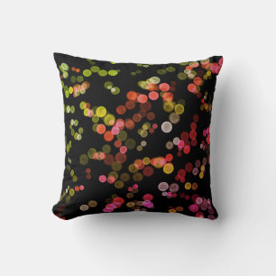 Red Pink Green Yellow Abstract Bubble Pattern Cushion