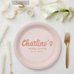 Red Pink Handwriting Retro Bridal Shower Paper Plate<br><div class="desc">Red Pink Handwriting Retro Bridal Shower</div>