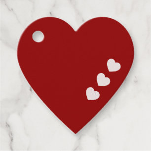 Red Pink Heart Shape Favour Tags