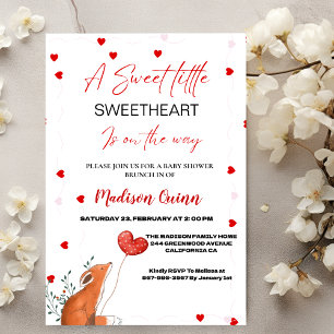 Red & Pink Heart ValentineSweetheart Baby Shower Invitation