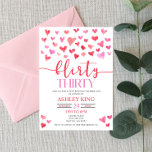 Red Pink Hearts Flirty Thirty 30th Birthday Party Invitation<br><div class="desc">This is a red and pink hearts themed Flirty Thirty 30th Birthday Party Invite. This is perfect for a Valentine's Day themed b-day party or a love theme.

30th birthday,  thirtieth bday,  birthday celebration,  red pink birthday party ideas,  flirty thirty,  birthday party for girl,  girly birthday party</div>