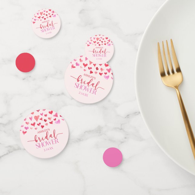 Red Pink Hearts Valentine Bridal Shower  Confetti (Group)