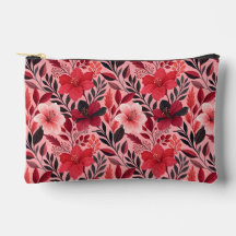 Red & Pink Hibiscus Floral Botanical Pattern