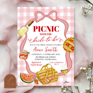 Red Pink Italian Picnic That's Amore Bridal Shower Invitation