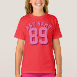 Red & Pink Kids | Sports Jersey Design T-Shirt<br><div class="desc">Red & Pink Kids | Sports Jersey Design T-Shirt</div>