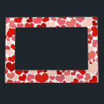 Red Pink Love Hearts Mosaic Pattern Magnetic Frame<br><div class="desc">Lots of love hearts.</div>