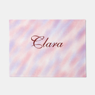 Red pink maroon watercolor abstract add namepastel doormat