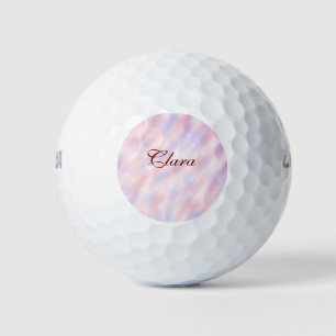 Red pink maroon watercolor abstract add namepastel golf balls