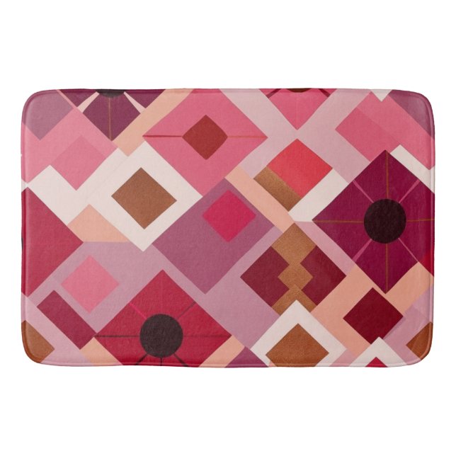 Red Pink Mauve Bath Mat (Front)