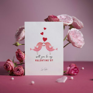 Red Pink Minimalist Illustration Valentine's Day S Invitation