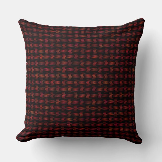 Red Pink Orange Weave Pattern Cushion (Front)