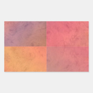 Red Pink Orange Yellow Geometric Watercolor Art Rectangular Sticker