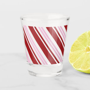Red & Pink Peppermint Shot Glass