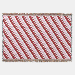 Red & Pink Peppermint Stripe Throw Blanket
