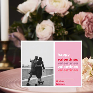 Red & Pink Photo Family Happy Valentines Day Pos Postcard