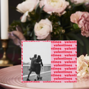 Red & Pink Photo Family Happy Valentines Day Pos Postcard