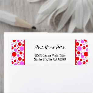 Red Pink Polka Dots and Circles Editable Return