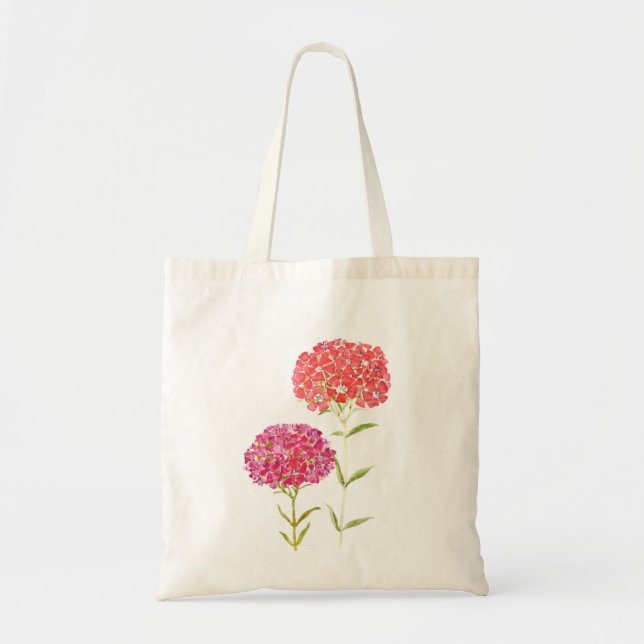 red pink purple Sweet William flower Tote Bag (Front)