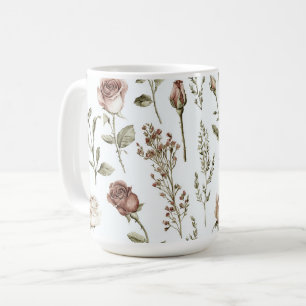 Red Pink Rose Floral   Coffee Mug