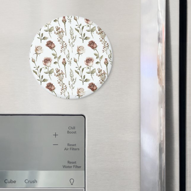 Red Pink Rose Floral   Magnet (In Situ (Fridge))