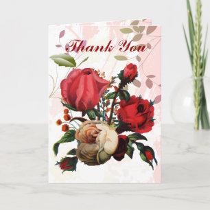 Red & Pink Rose Thank You cards