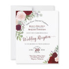 Red & Pink Roses Budget Wedding Reception Invite