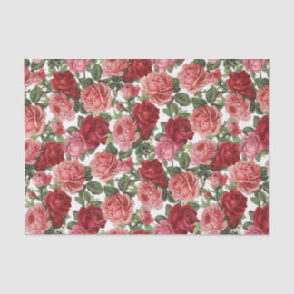 Red & Pink Roses Flowers Floral Tissue Paper