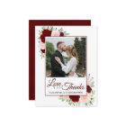 Red & Pink Roses Love & Thanks Note Wedding Photo