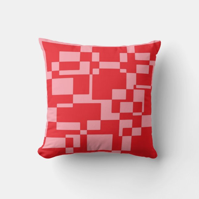 Red-pink squares pillow (Front)