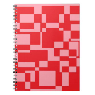 Red-pink squares spiral notebook