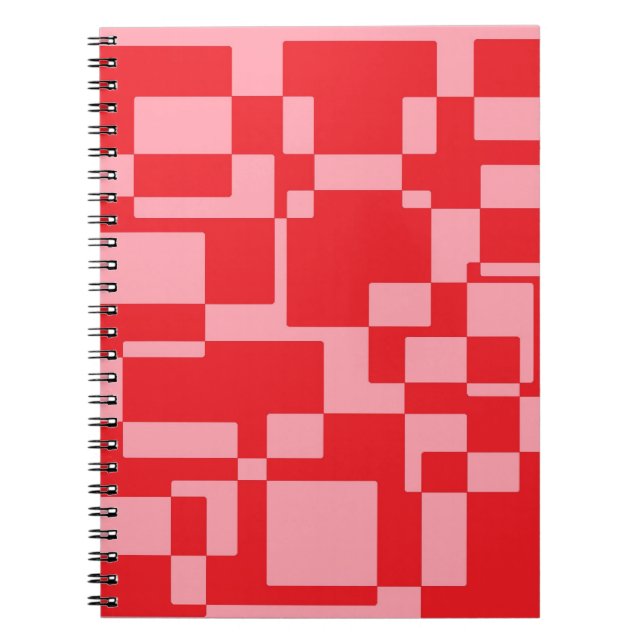 Red-pink squares spiral notebook (Front)