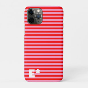 RED PINK STRIPED - HORIZONTAL- initial on Case-Mate iPhone Case