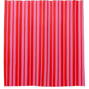 Red Pink Stylish Stripes Pattern Design  Shower Curtain