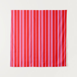 Red Pink Stylish Stripes Pattern Design Tapestry