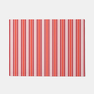 Red Pink Vertical Stripe Pattern Doormat