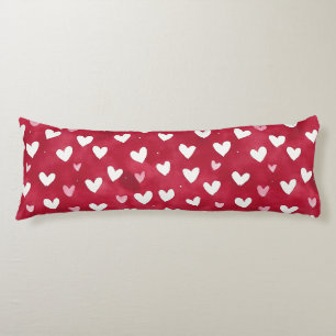 Red Pink White Hearts Body Cushion