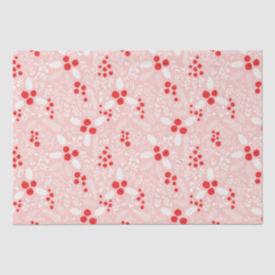 Red Pink White Holly Berries Mistletoe Christmas  Tissue Paper