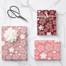 Red, Pink & White Star and Snowflake Pattern