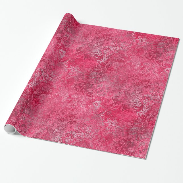 Red Pink Wrapping Gift Paper (Unrolled)