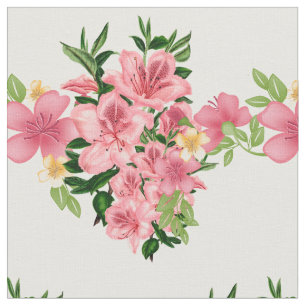 Red Pinkish Floral Seamless Pattern Fabric