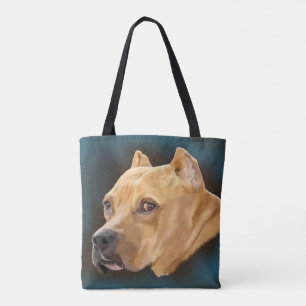 Red Pitbull Terrier Tote Bag