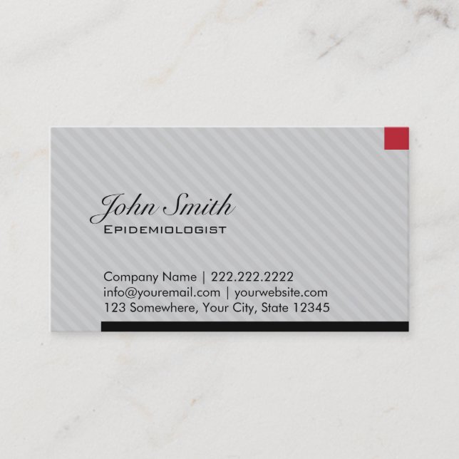 Red Pixel Epidemiologist Business Card (Front)