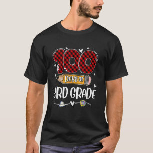 Red Plaid 100 Days Of 3rd Grade Teacher 100th Day T-Shirt