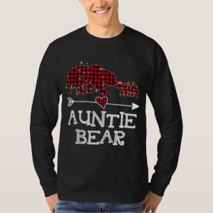 Red Plaid Auntie Bear Buffalo Family Mama Pajama C T-Shirt